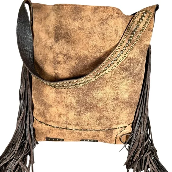 Juan Antonio Distressed Leather HOBO shoulder/handbag - Picture 3 of 15